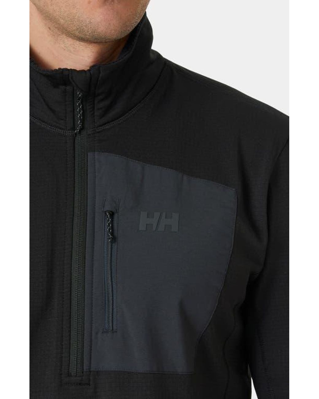 Helly Hansen Black Versatile Half Zip Midlayer Fleece Pullover for men