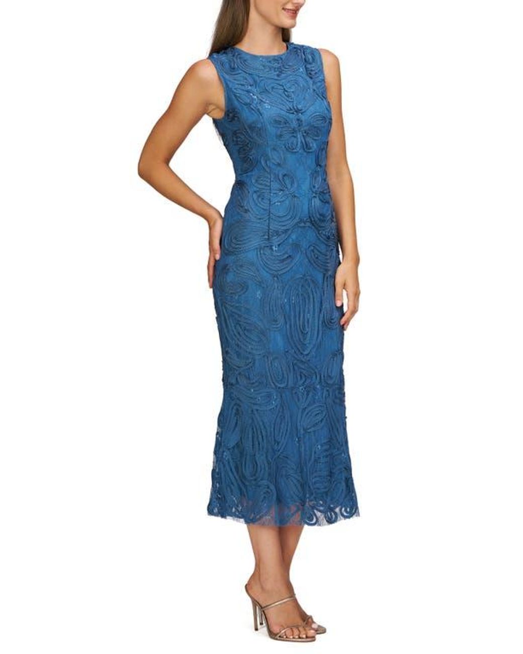 knee length dresses for ladies Simkhai Annabella Floral Embroidered Midi Dress main image 0