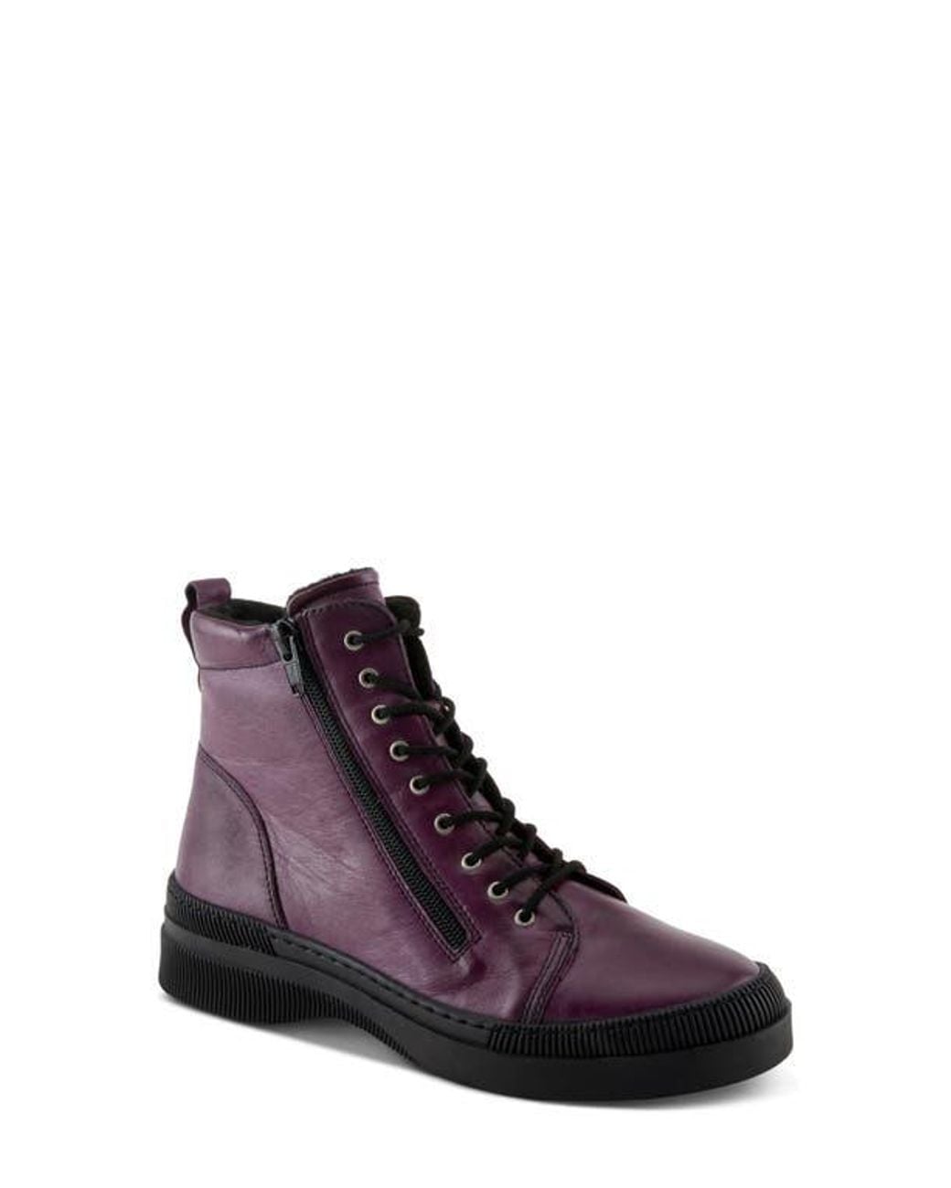 Spring Step Brown Leather Combat Boot