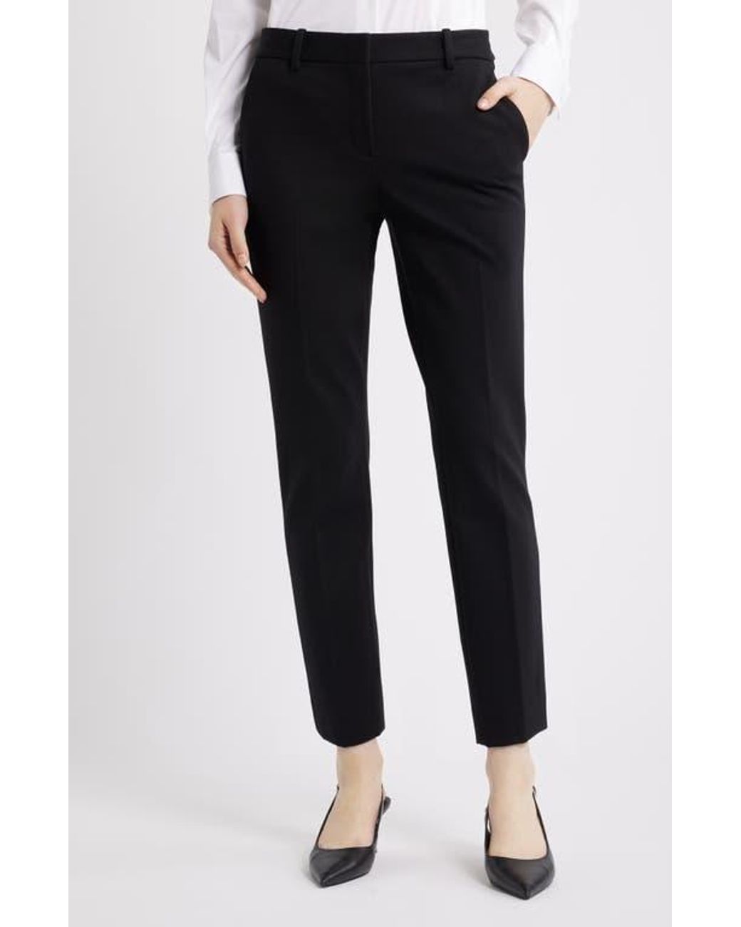 Theory Black Treeca Ponte Crop Pants