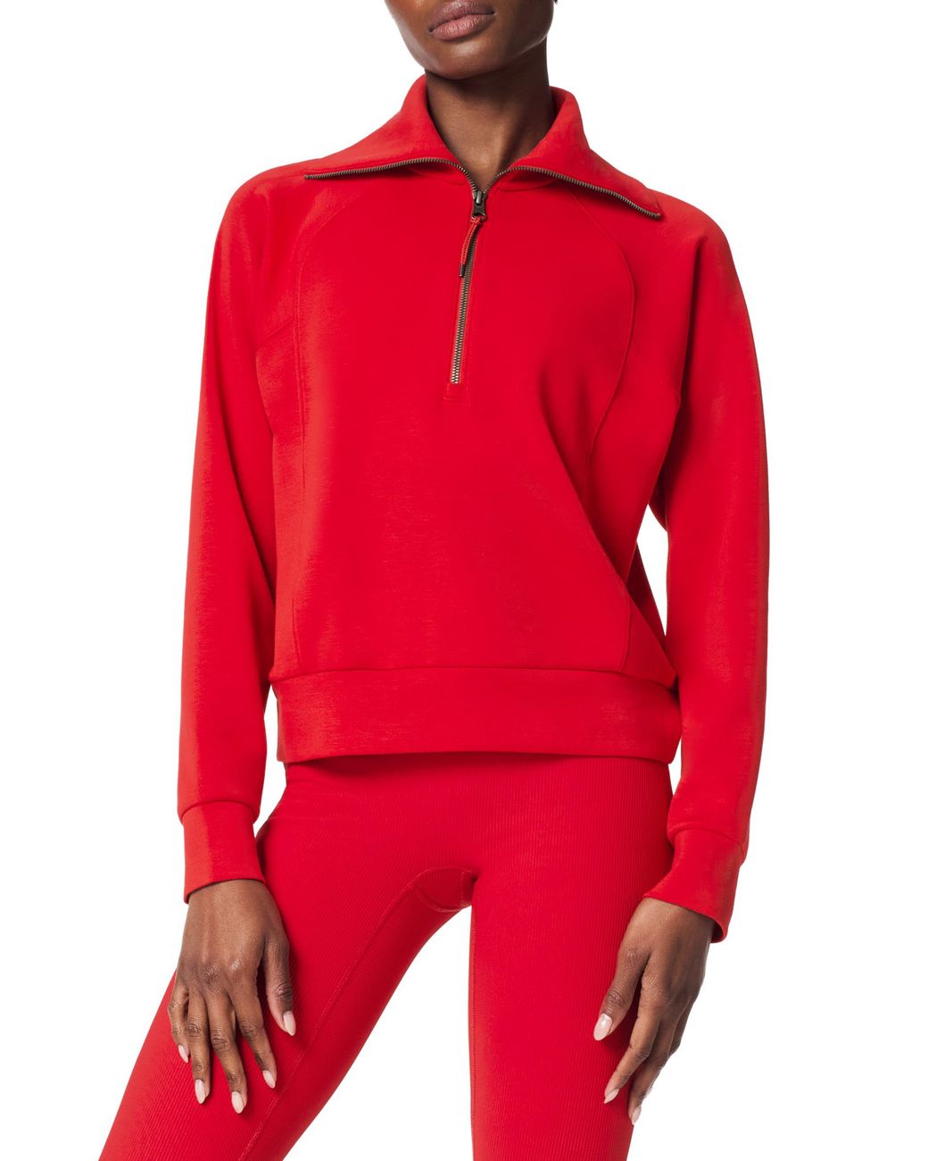 Spanx Red Airessentials Half Zip Sweatshirt