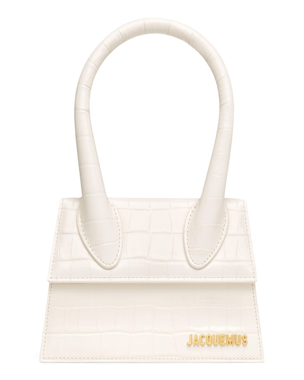 Jacquemus Le Chiquito Moyen Croc Embossed Leather Bag in White Lyst