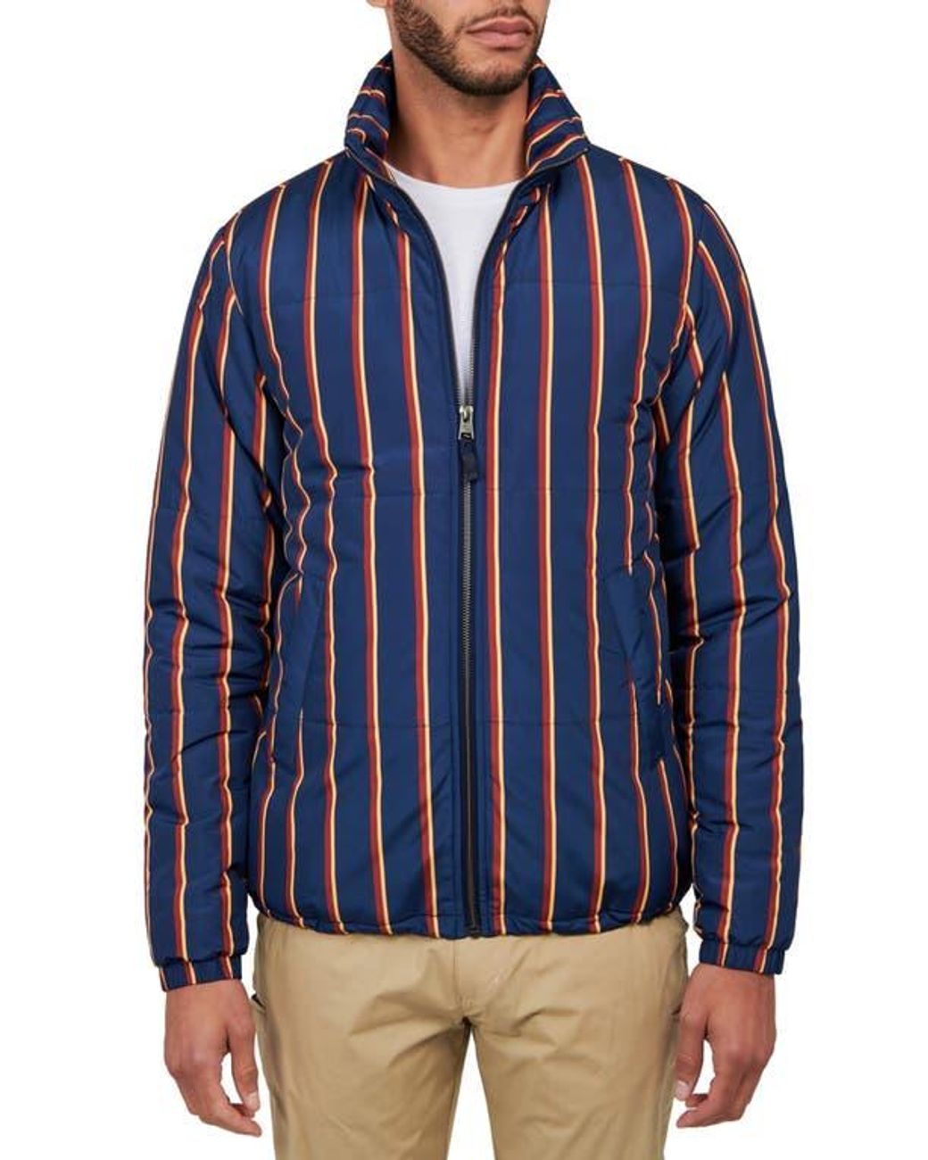 Constuct Jacket Con.struct Stripe Puffer Jacket in Blue for Men | Lyst