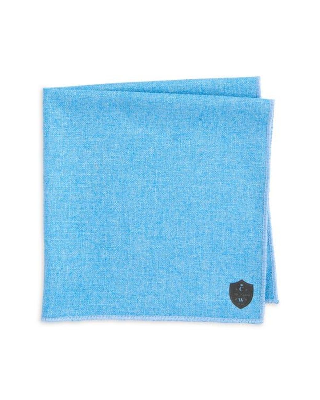 CLIFTON WILSON Blue Wool Pocket Square for men