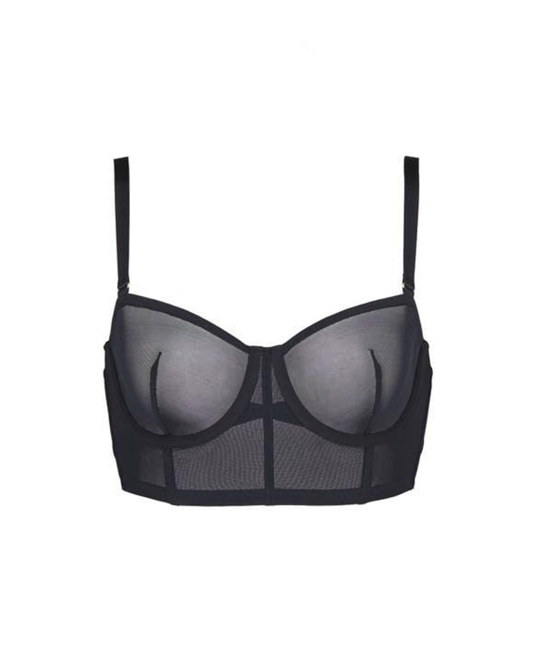 CUUP Gray The Longline Bra Mesh