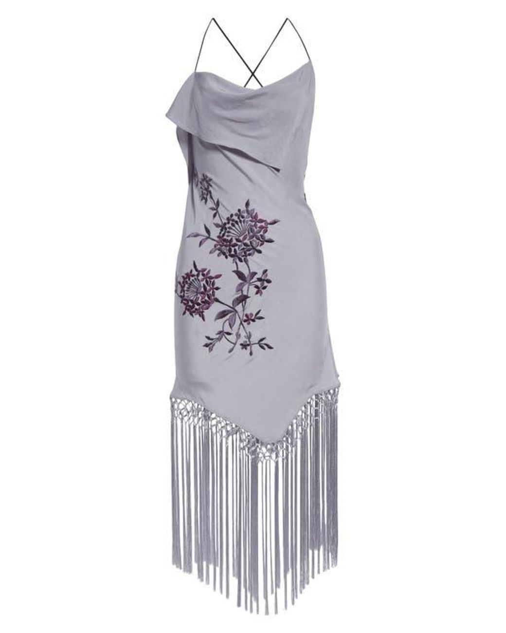 Conner Ives Demi Couture Piano Shawl Embroidered Silk Dress in Gray | Lyst Conner Ives Demi Couture Piano Shawl Embroidered Silk Dress in Gray | Lyst