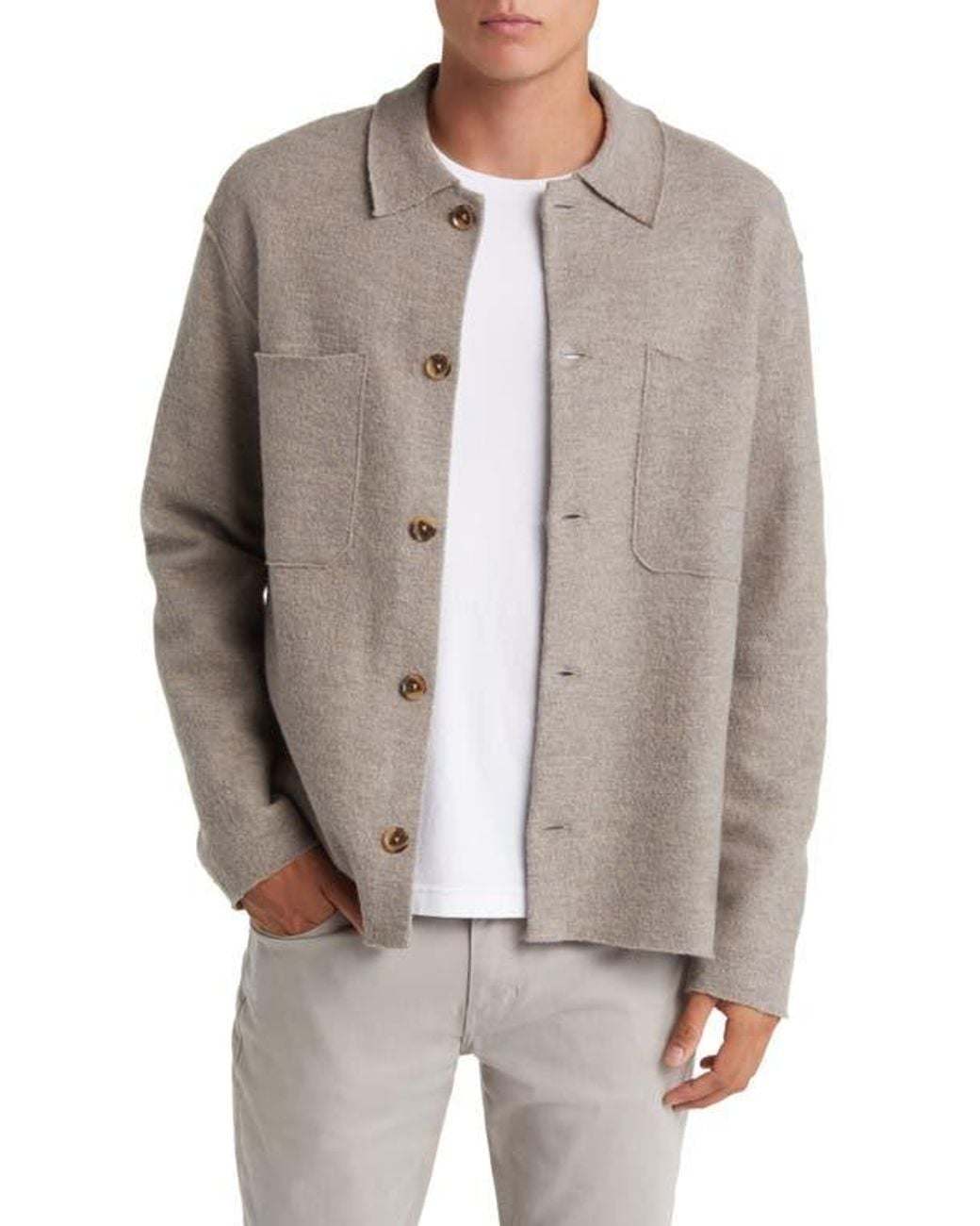 blouson wool the foureyed 古着 USED NN07 Jonas Boiled Wool Shirt Jacket in Gray for Men | Lyst
