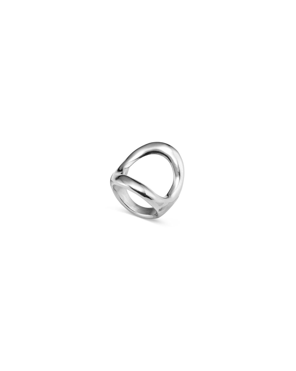 Uno De 50 Metallic Open Oval Ring
