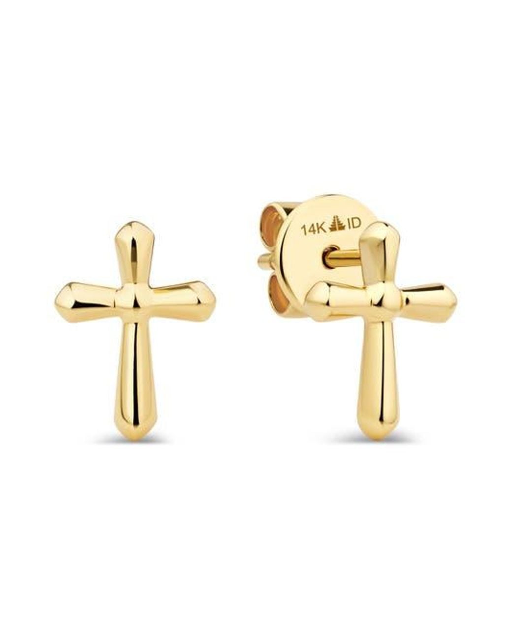 DEVATA Metallic Cross Stud Earrings