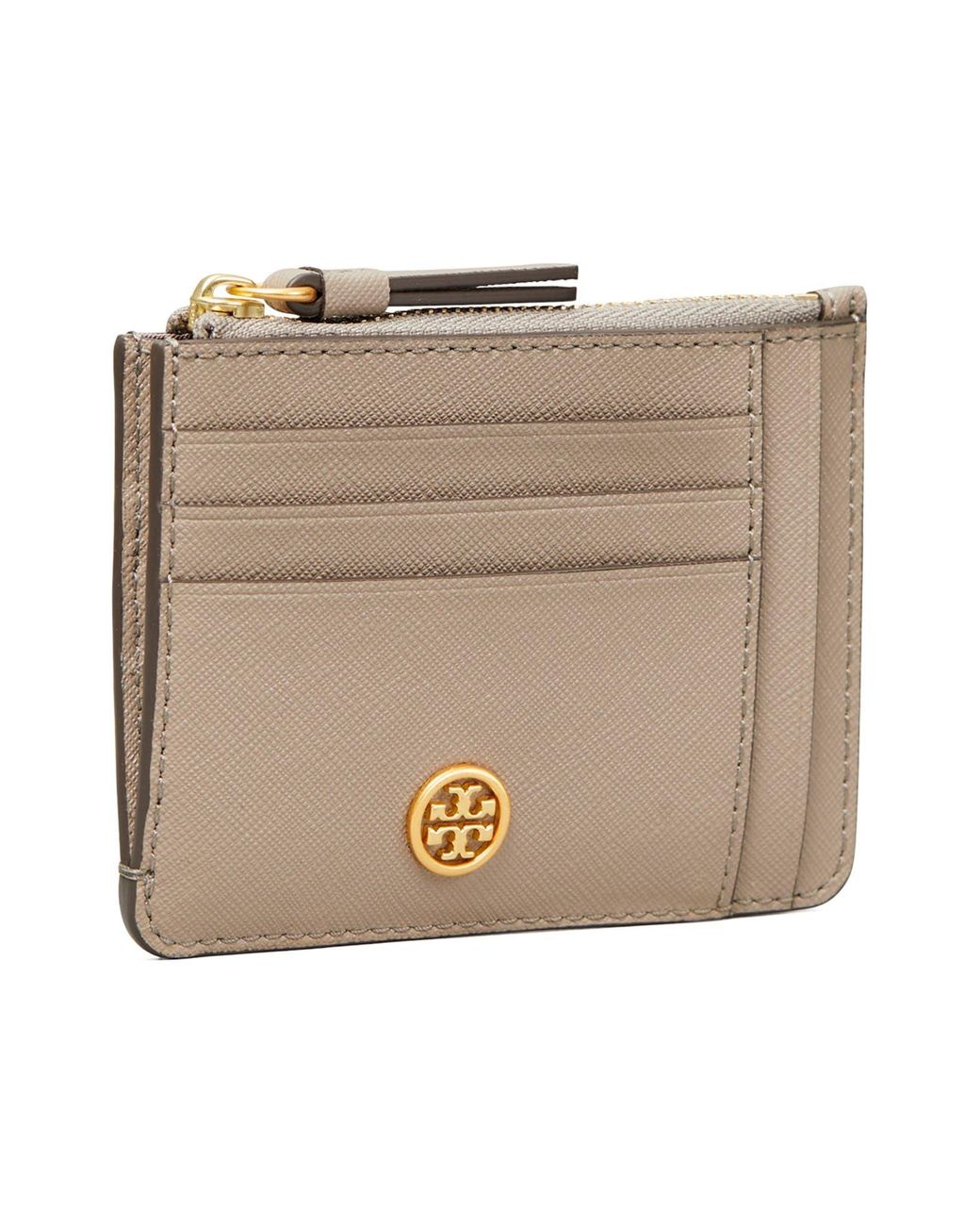 Tory Burch Robinson Multi Leather Card Case in Brown | Lyst