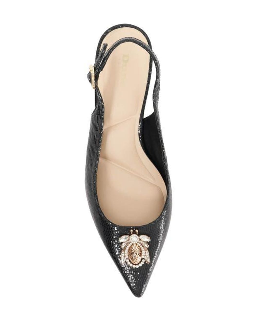 Dune Black Context Pointed Toe Slingback Pump