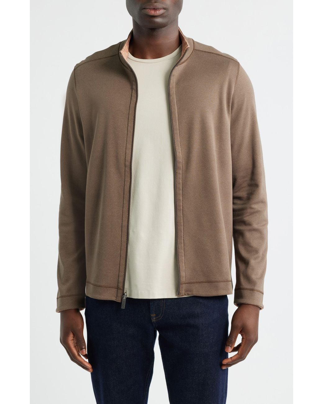 Johnston & Murphy Brown Xc4 Reversible Performance Zip Jacket for men