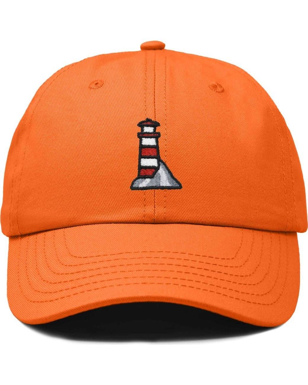Alix Orange Lighthouse Embroidered Dad Hat