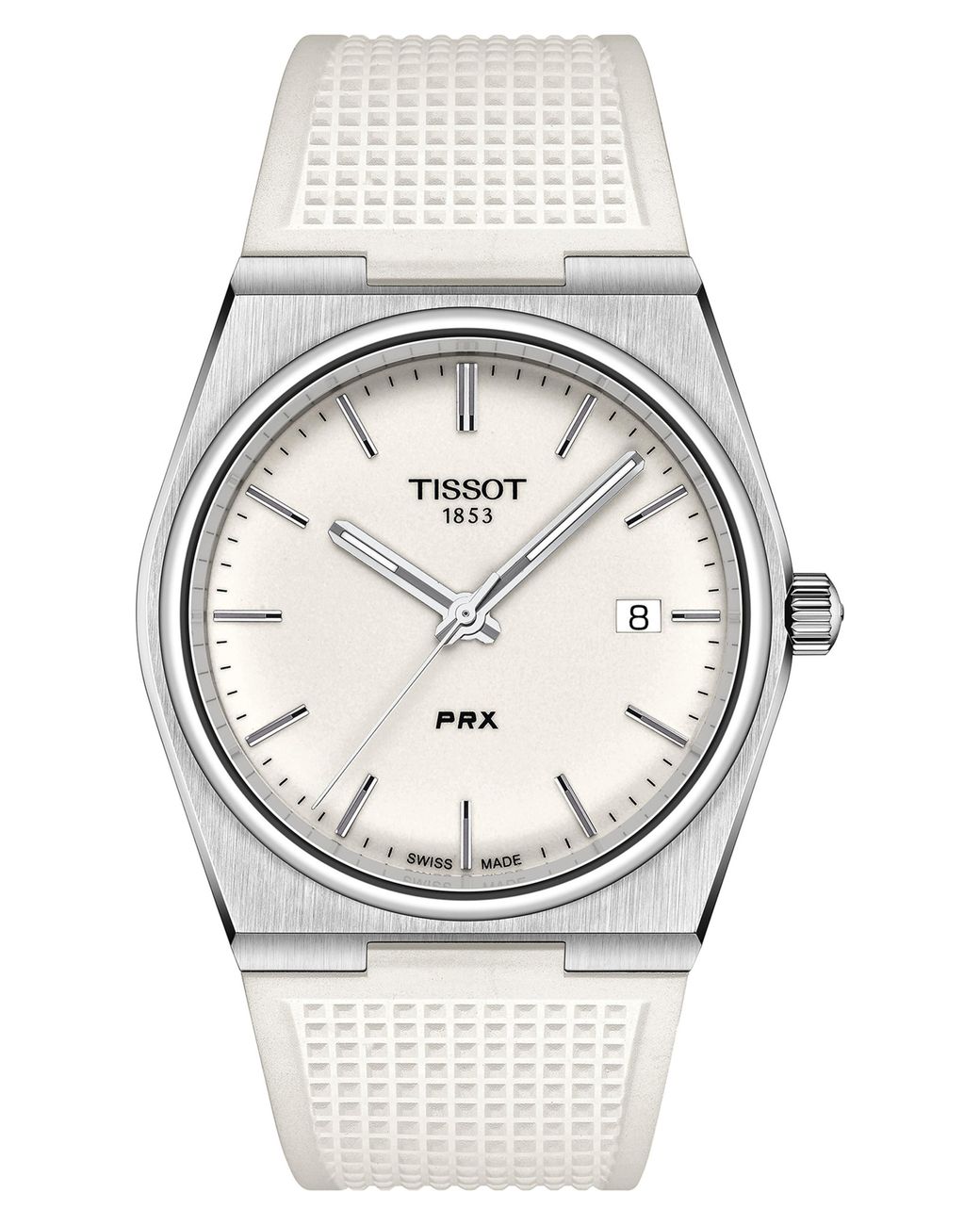 Tissot Gray Prx Rubber Strap Watch, 40Mm