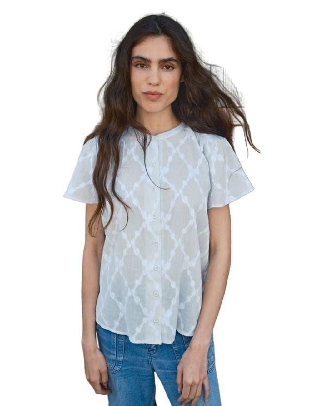 Ace & Jig Yellow Kenna Flutter Sleeve Blouse