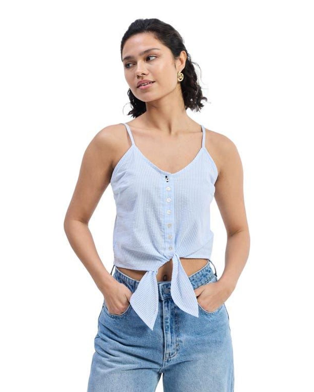 REISTOR Blue Pool Day Tan Lines Stripe Camisole