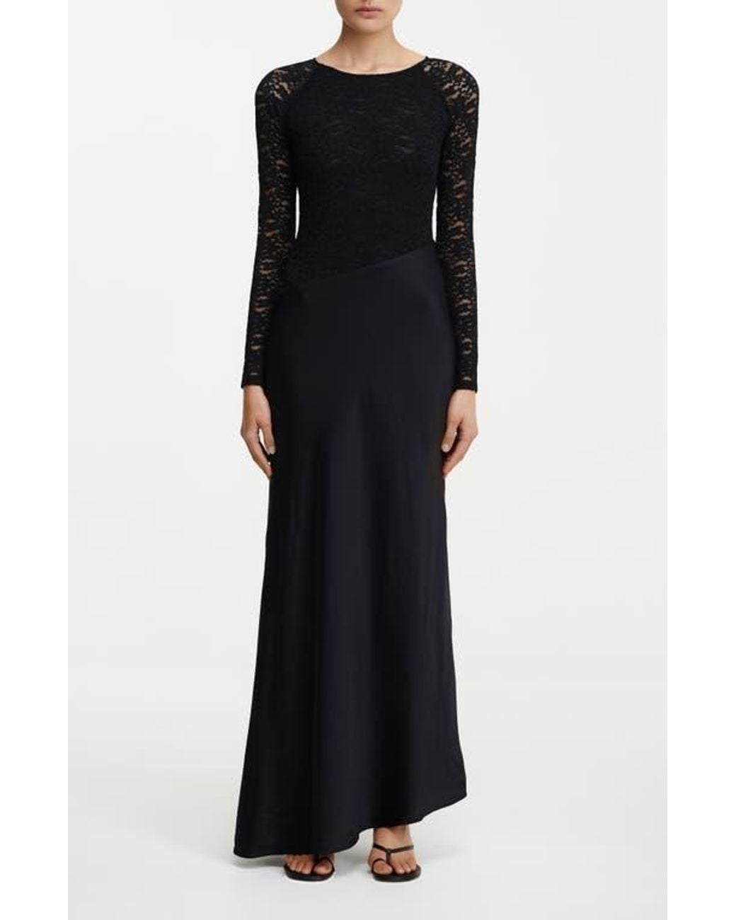 significant other sofiya strapless lace draped satin maxi dress SOFIYA STRAPLESS MAXI DRESS