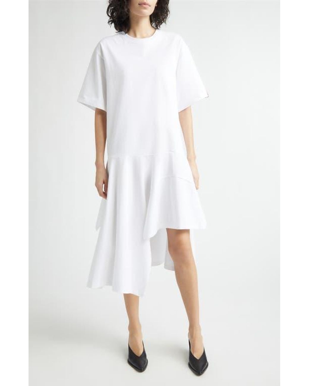 Stella McCartney White Deconstructed Organic Cotton T-Shirt Dress