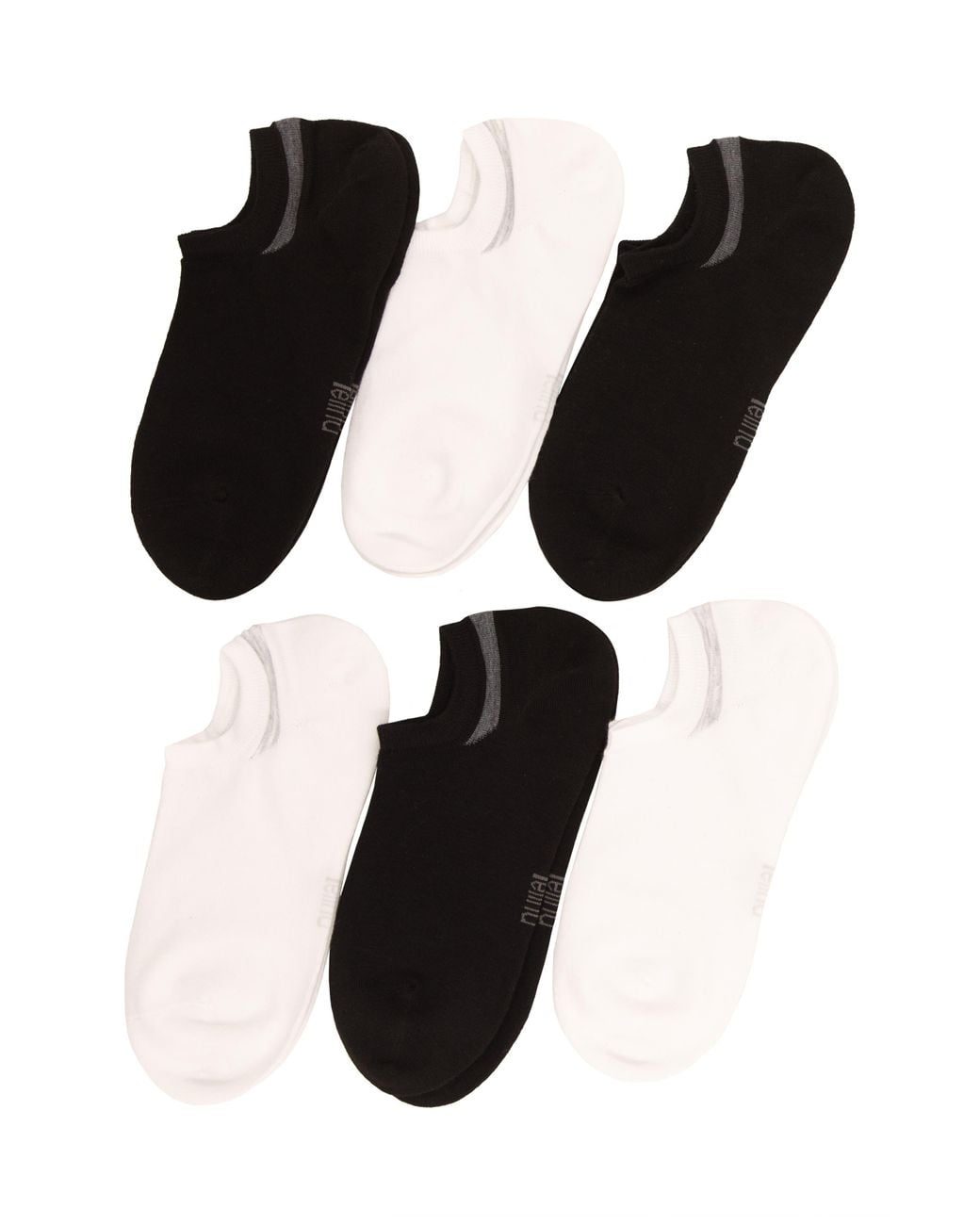 Felina Black Assorted 6-Pack Super No-Show Socks