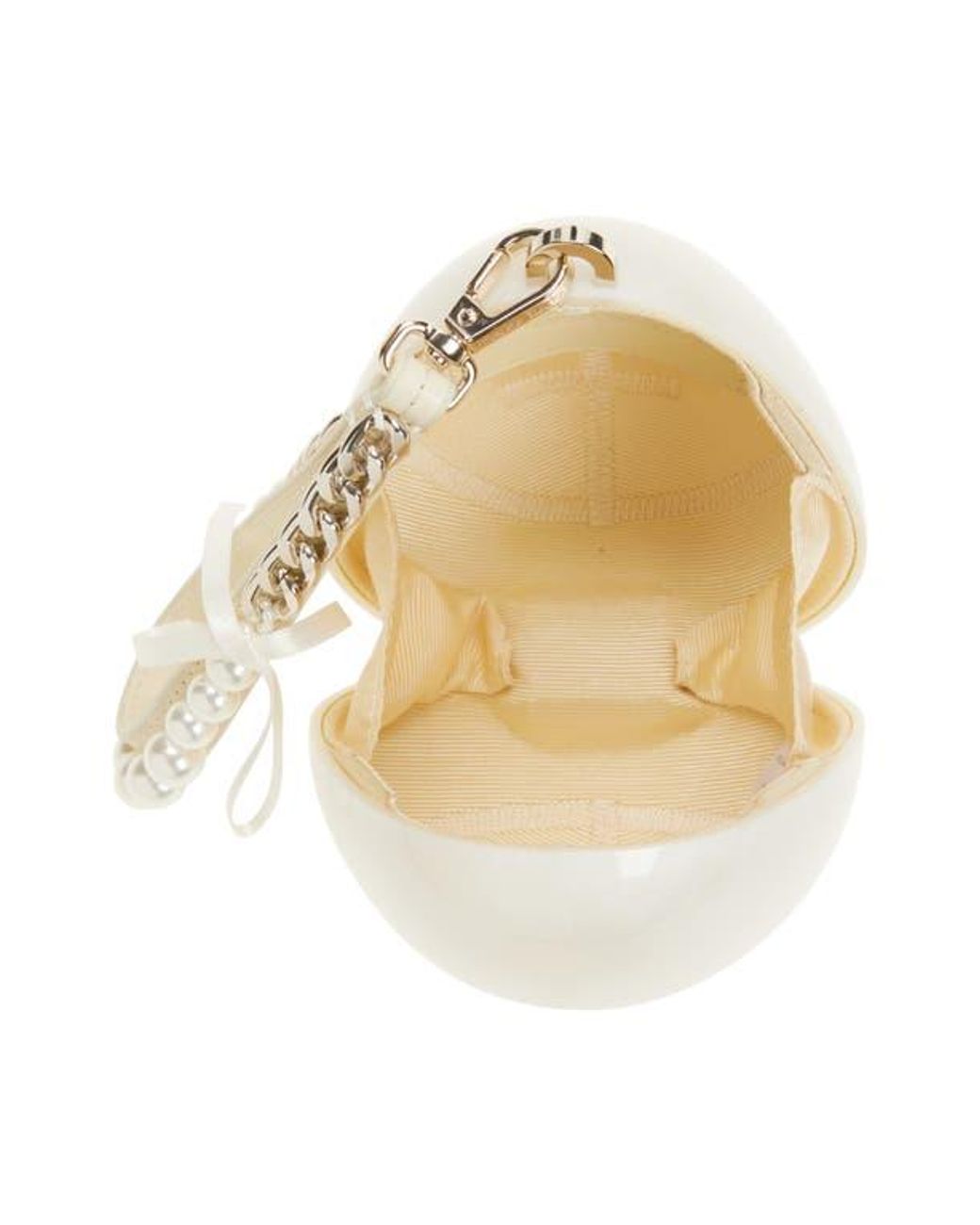 Simone Rocha Micro Egg Clutch With Imitation Pearl Strap in