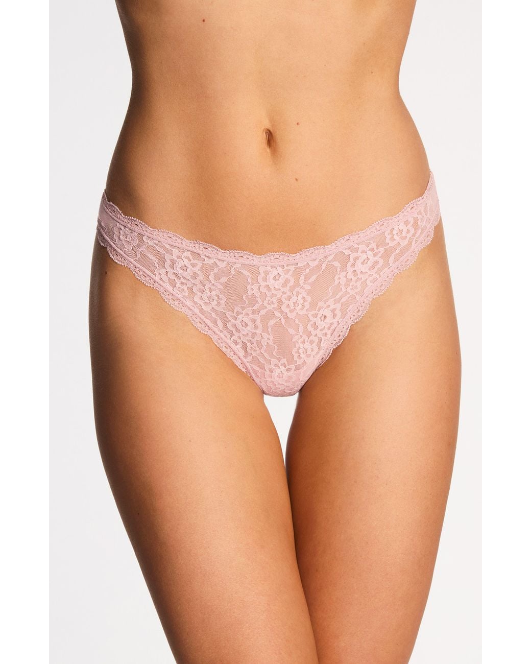 B.tempt'd Orange Effortlessly Lace Thong