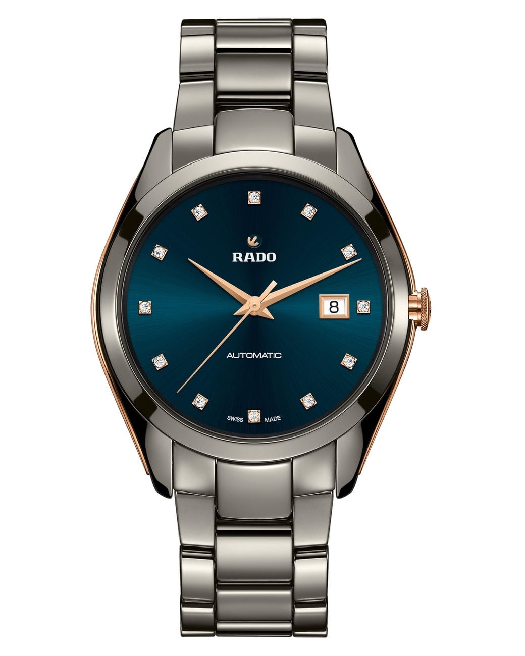 Rado Metallic Hyperchrome Diamond Automatic Bracelet Watch, 42Mm for men