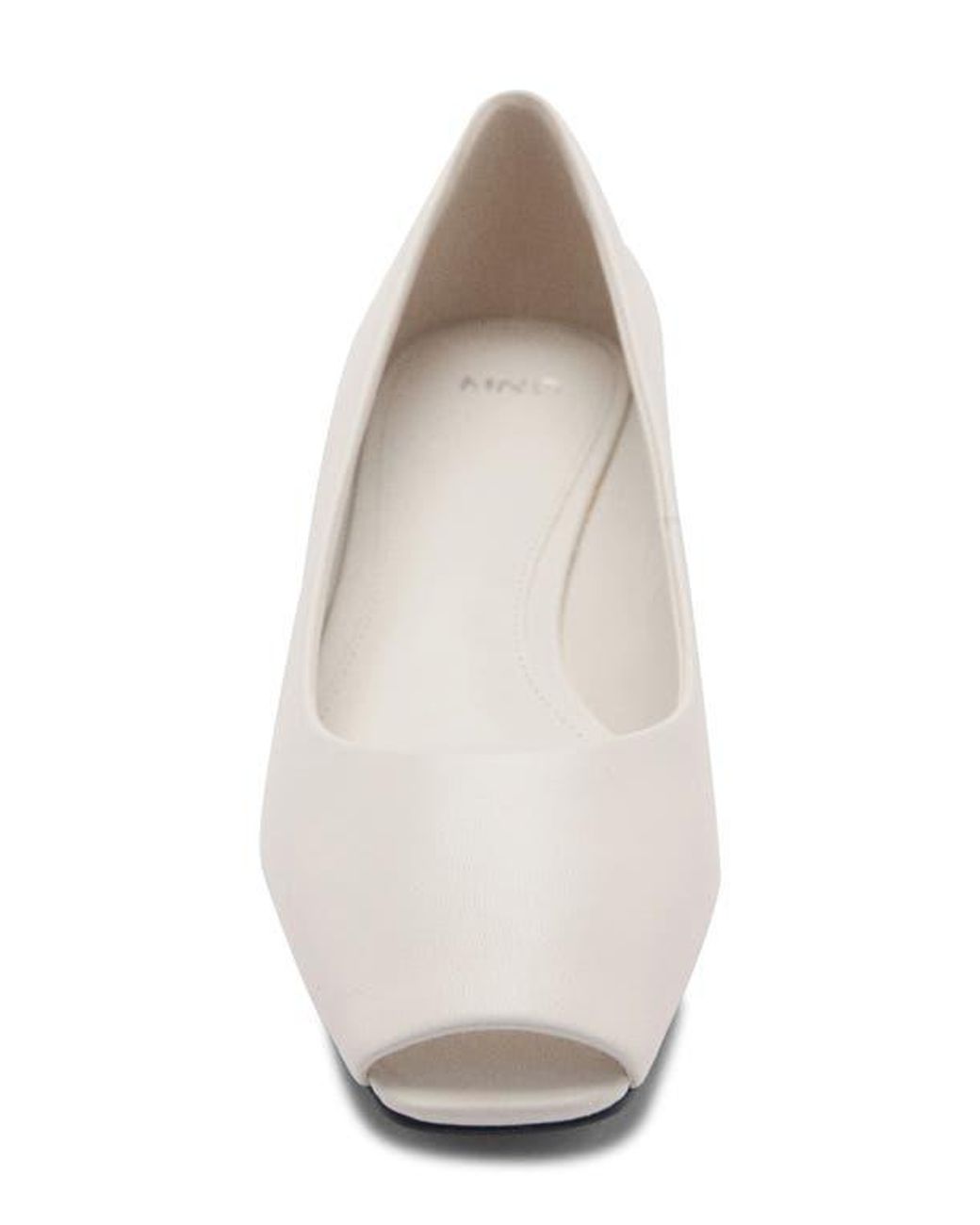 Mango White Open Toe Pump