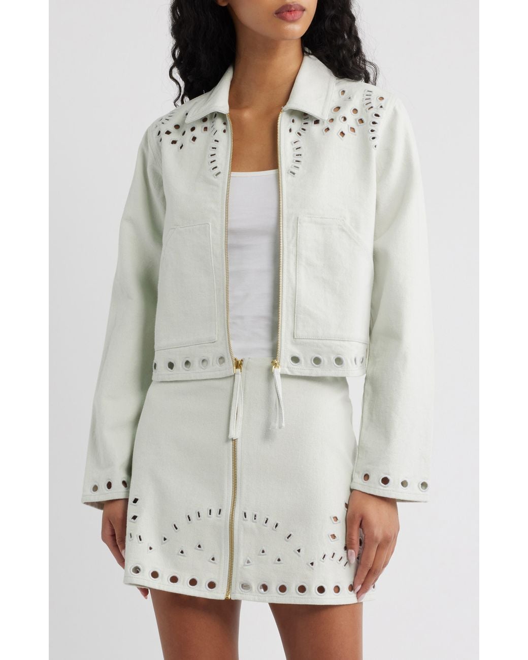Cleobella White Adare Eyelet Jacket