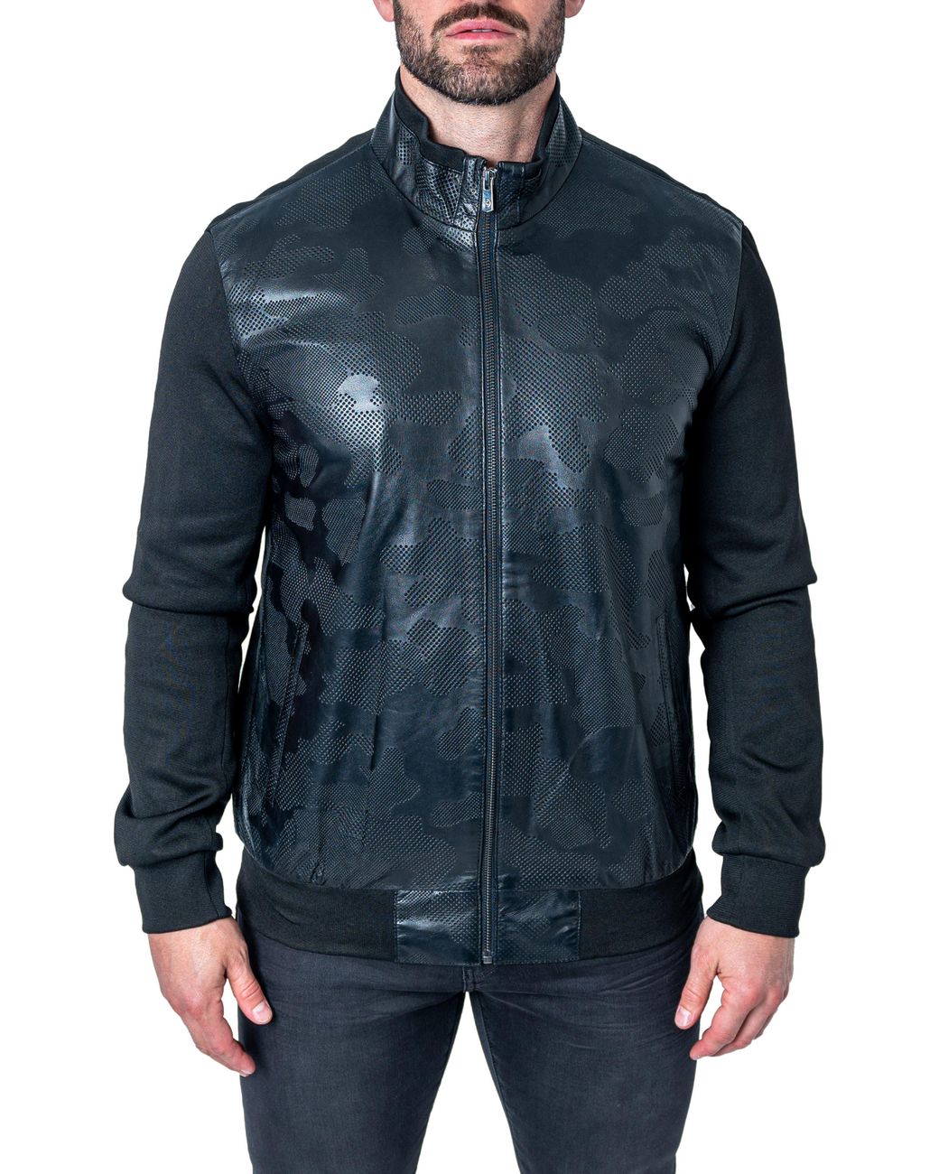 Maceoo Map Leather Jacket At Nordstrom in Blue for Men | Lyst