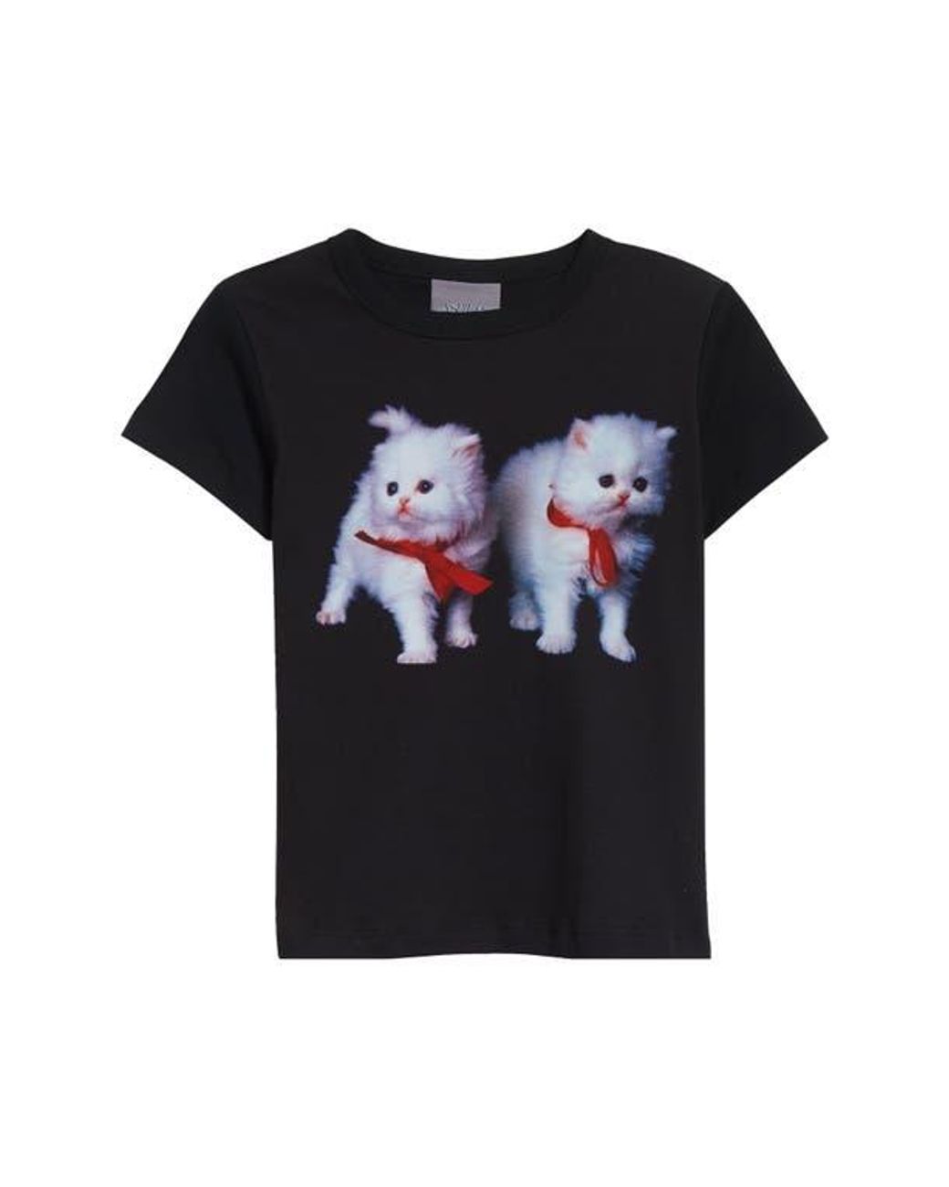 Ashley Williams Two Kittens Graphic Baby Tee in Black | Lyst