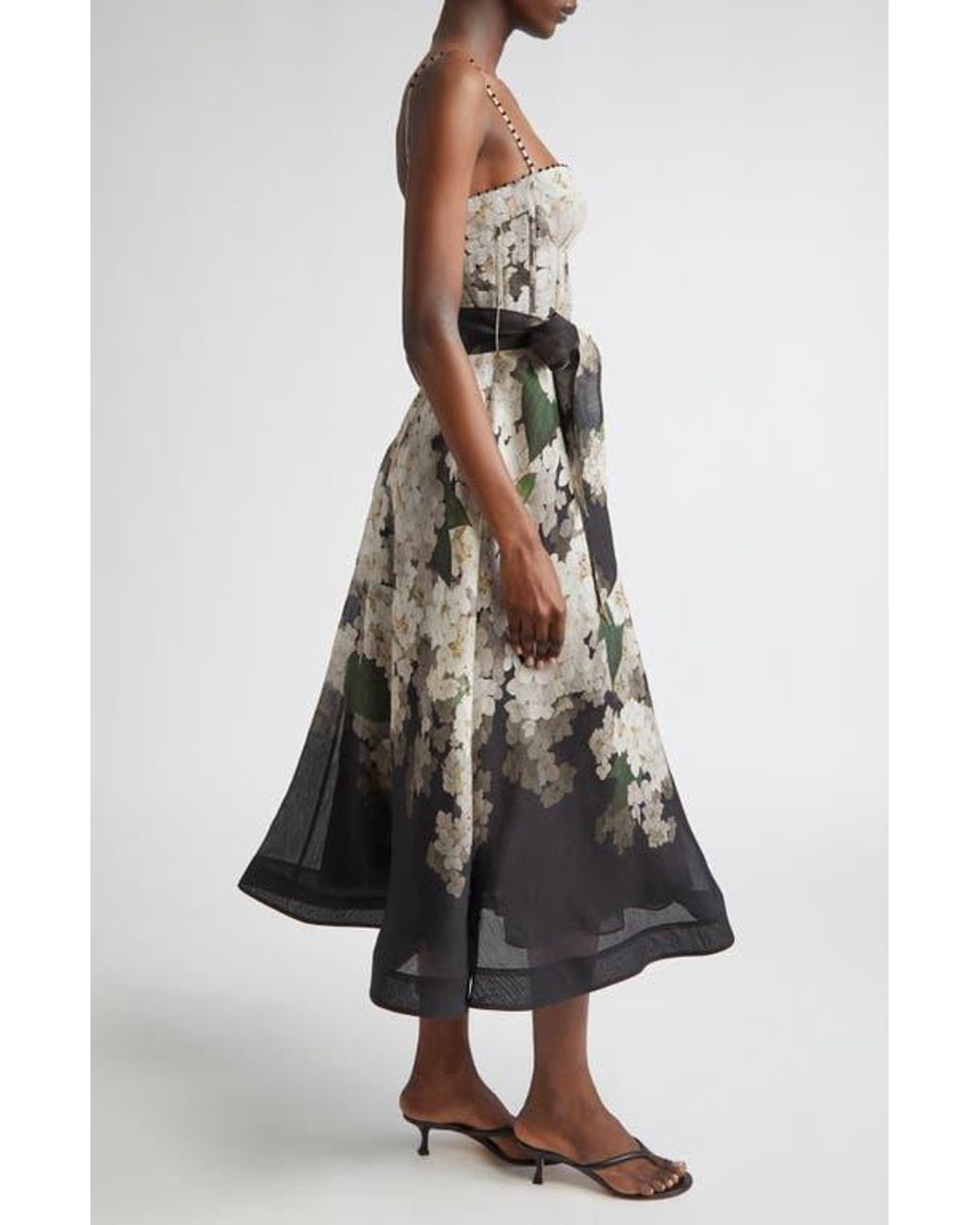 【送料&関税込】Zimmermann balance Midi Dress Zimmermann Balance Picnic Corset Linen & Silk Midi Dress
