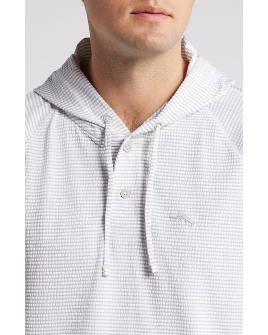 【BAON】Kense Summer String Seersucker Stripe Hood Jumper Baby Light Blue Stripe Baby Striped Seersucker Stripe Romper