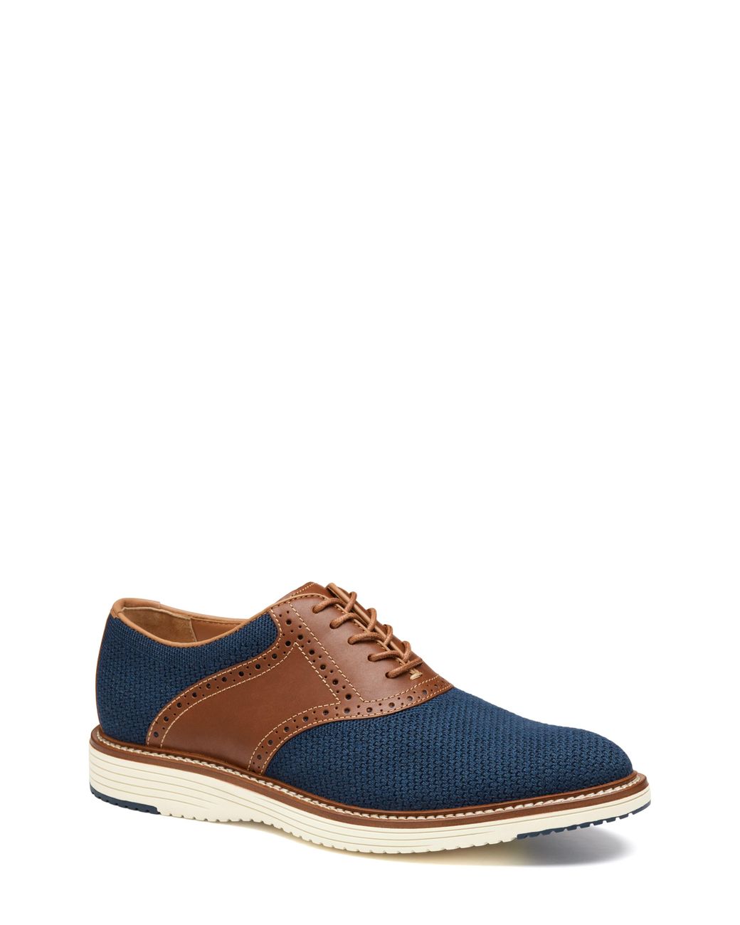 Johnston & Murphy Blue Upton Knit Saddle Shoe for men
