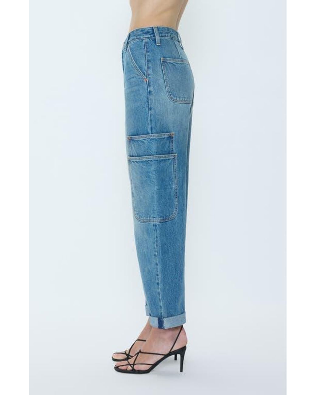 Pistola Blue Sonny Ankle Straight Leg Cargo Jeans