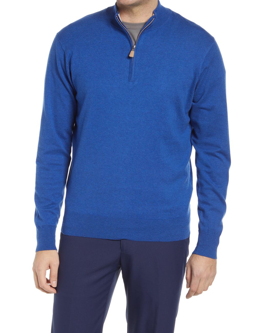 Peter Millar Cotton Crown Quarter Zip Pullover in Blue for Men - Lyst
