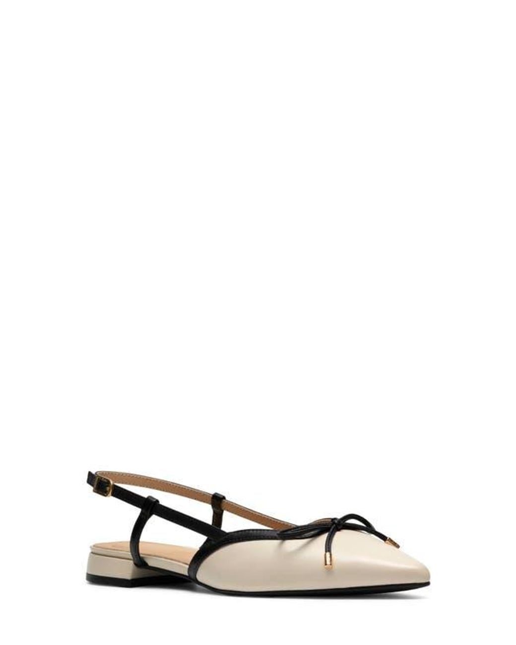 Clarks White Sensa Bow Slingback Flat