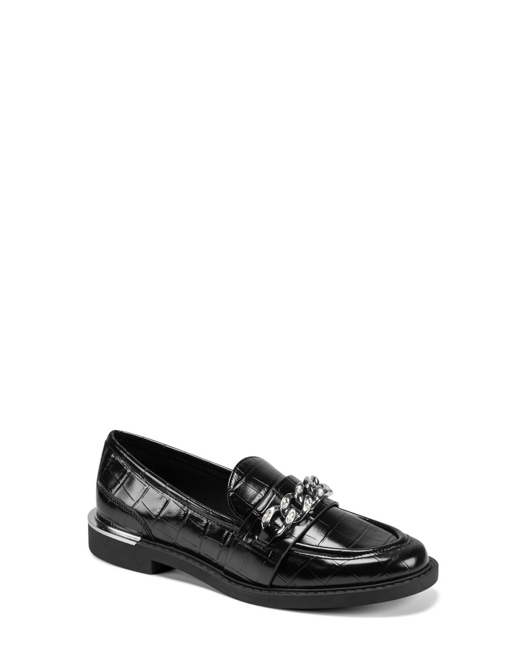 DKNY Black Ryleigh Chain Embossed Loafer