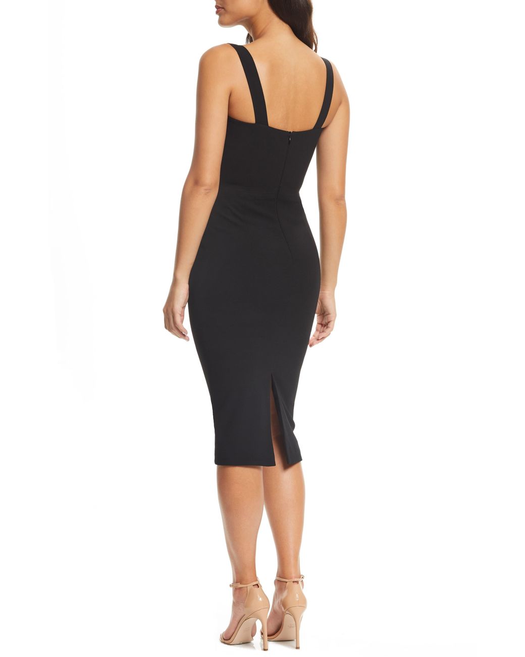 nicole sweetheart neck cocktail dress
