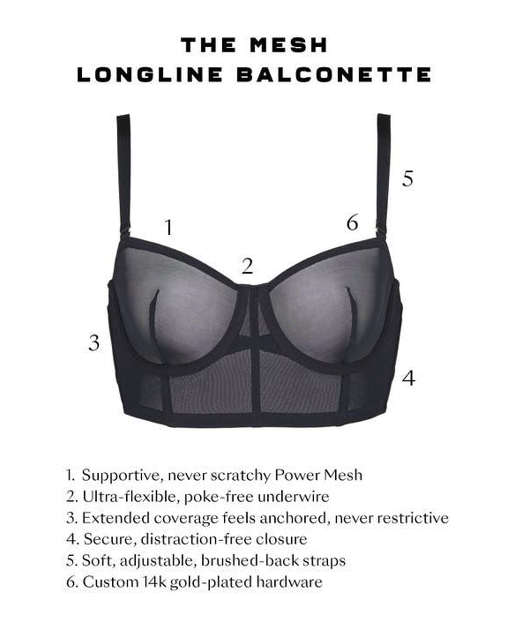CUUP Gray The Longline Bra Mesh