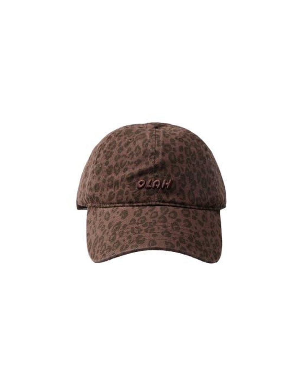 OLAH Brown Leopard Print Baseball Cap