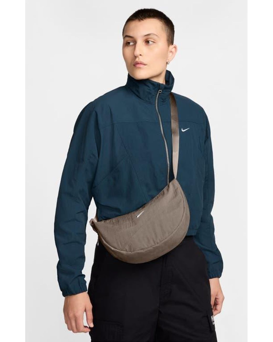Nike Aura Crescent Crossbody Bag in Brown | Lyst