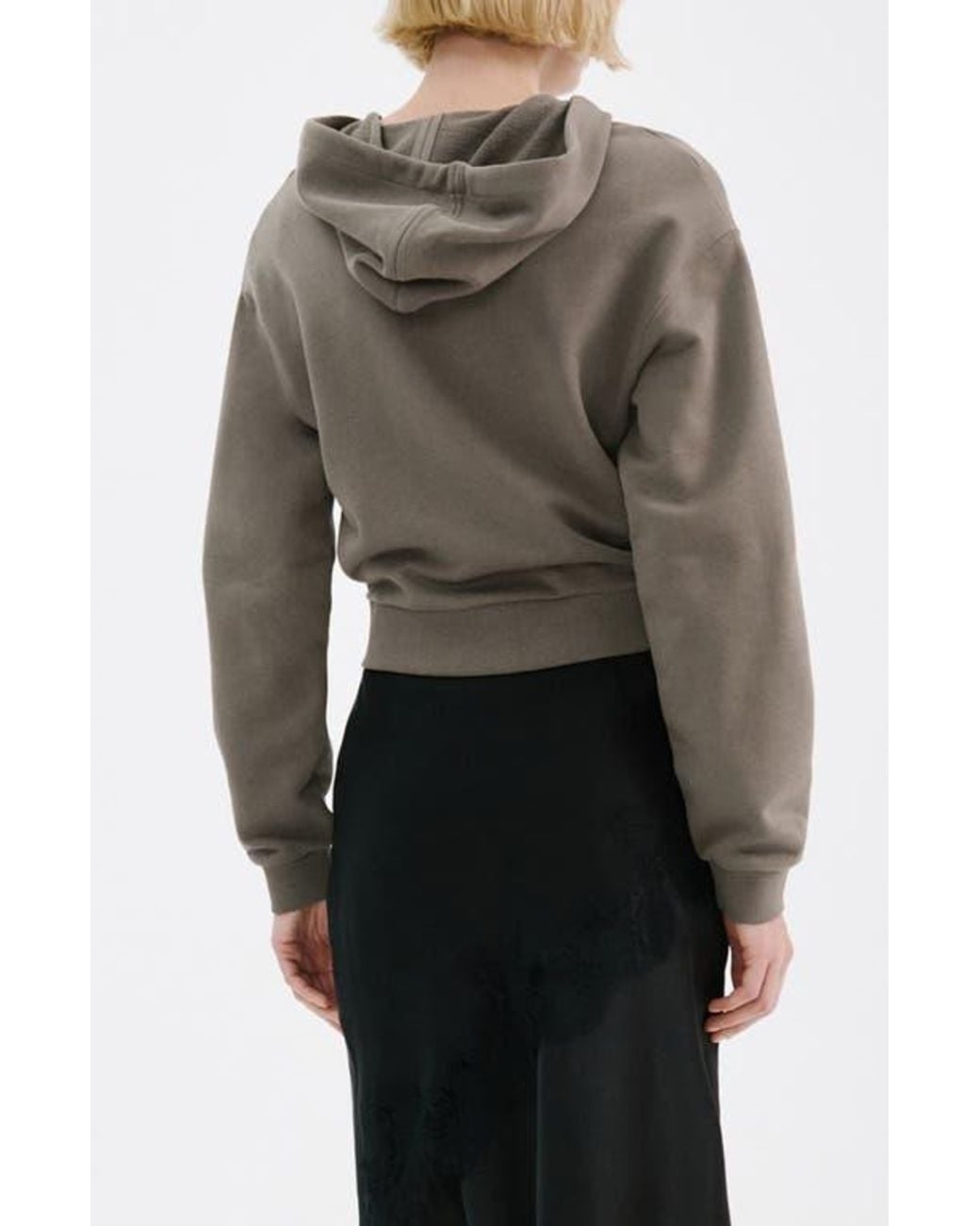 Mango Gray Seamed Terry Zip Hoodie