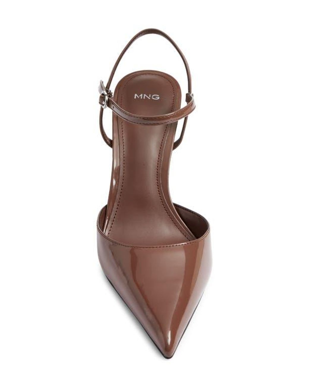 Mango Brown Glitty Ankle Strap Pump