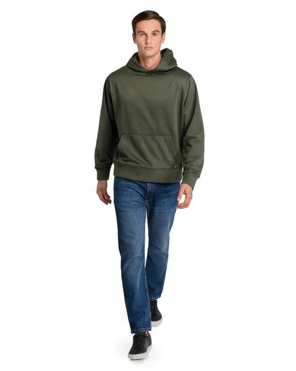 Con.struct Green Solid Hoodie for men