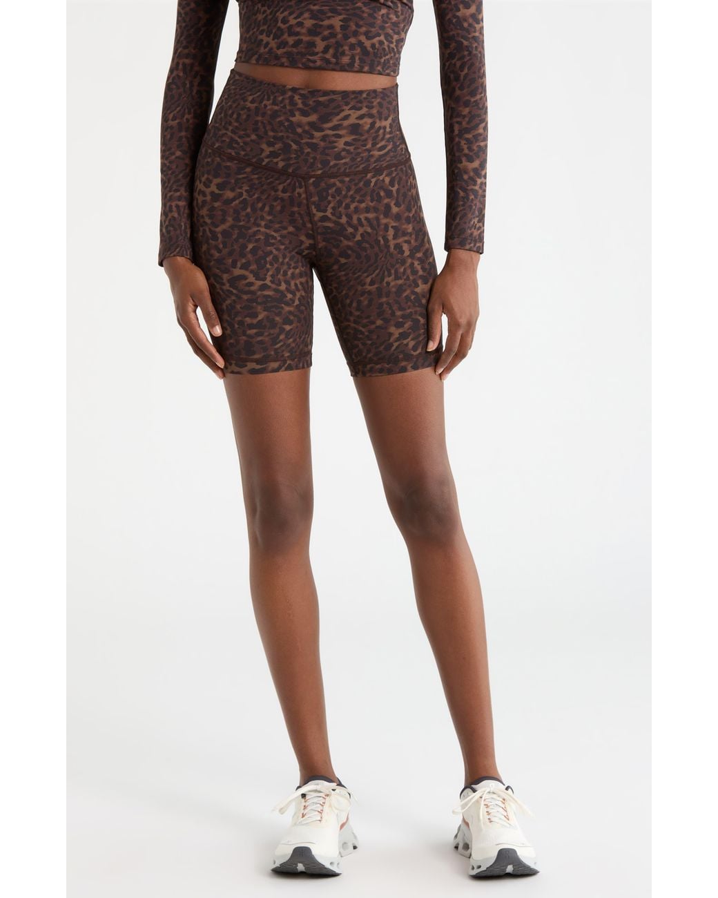 Mpg Multicolor Cloud Leopard Print Bike Shorts