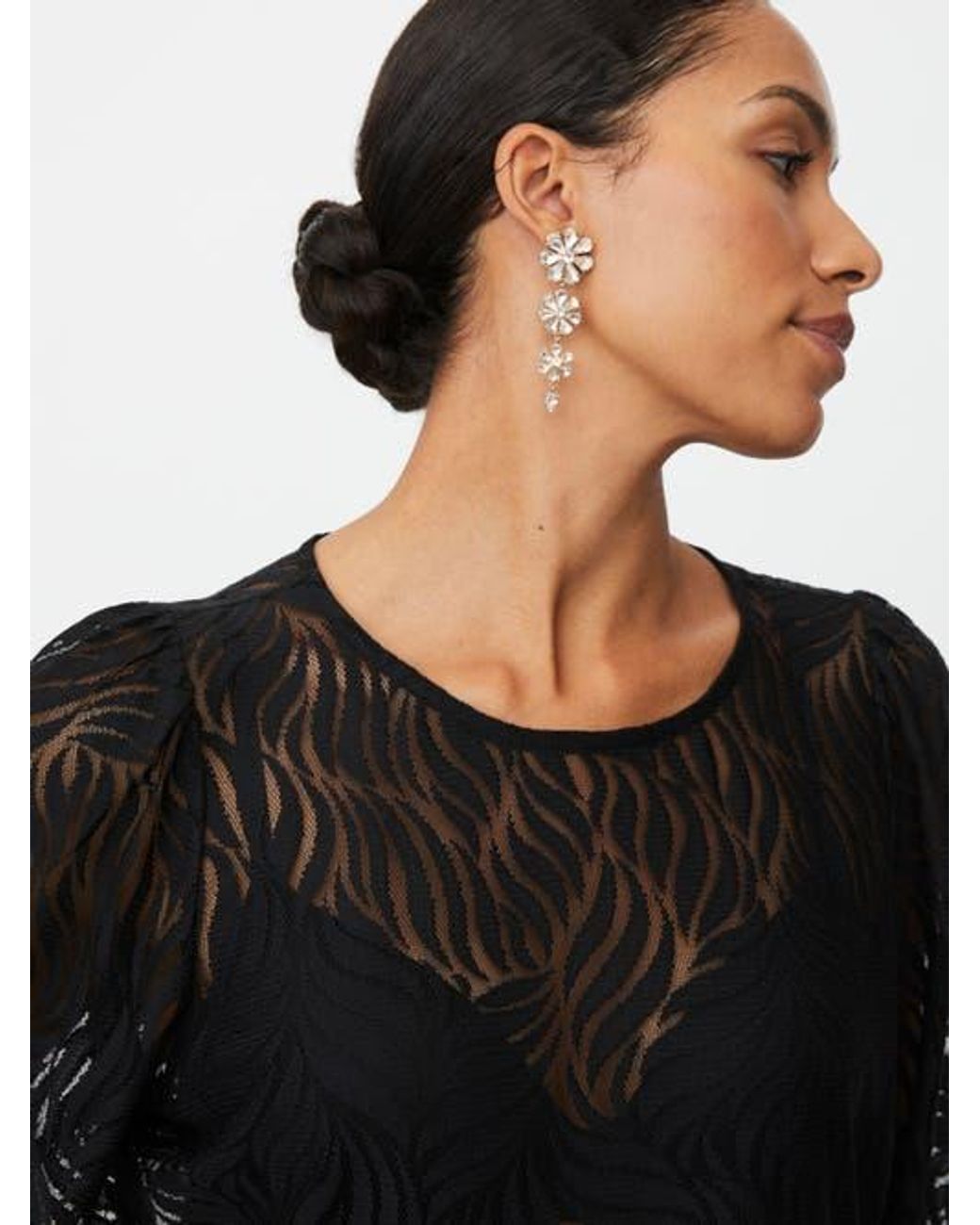 Masai Black Lace Peplum Top