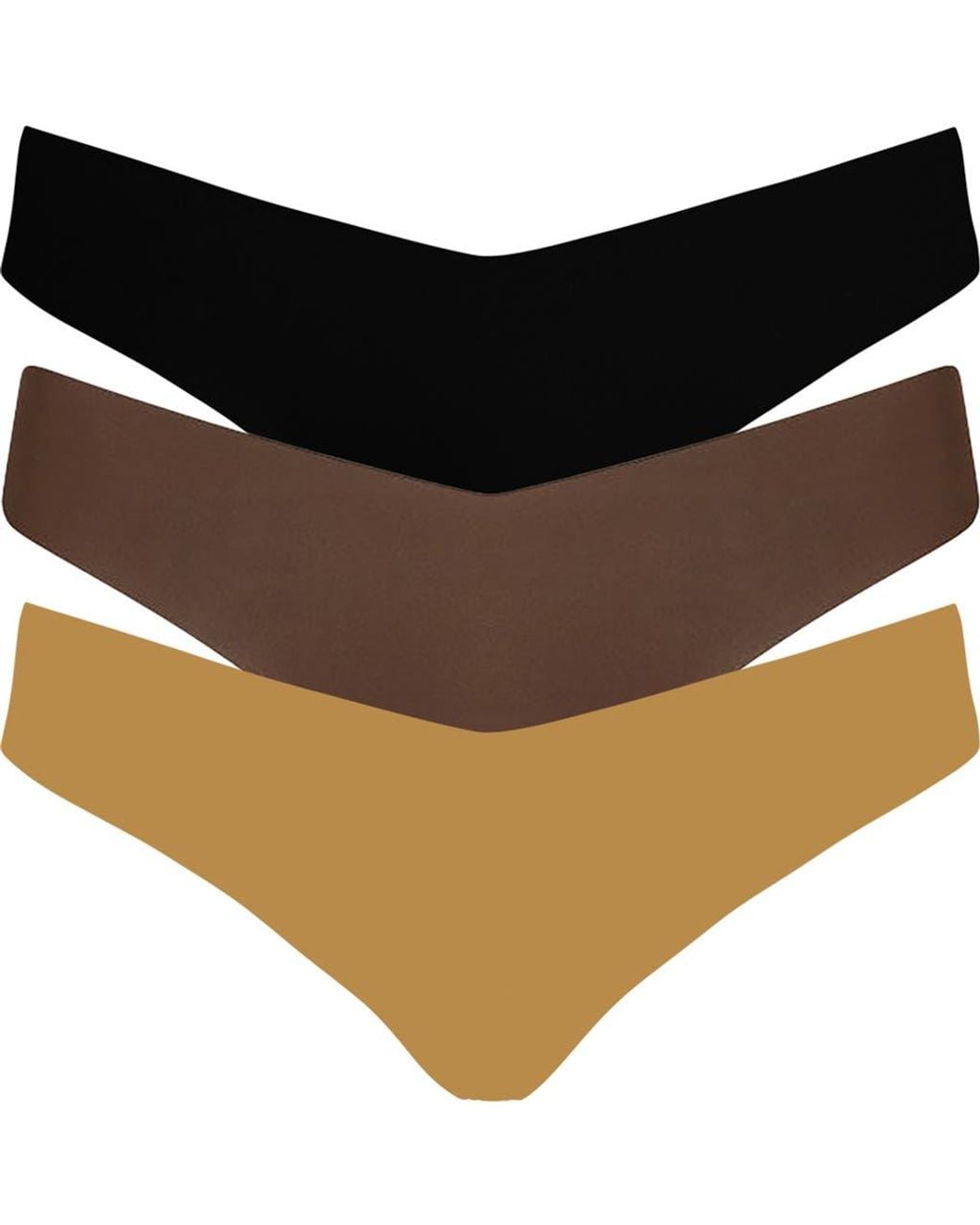 Commando Black Microfiber Assorted 3-Pack Thongs