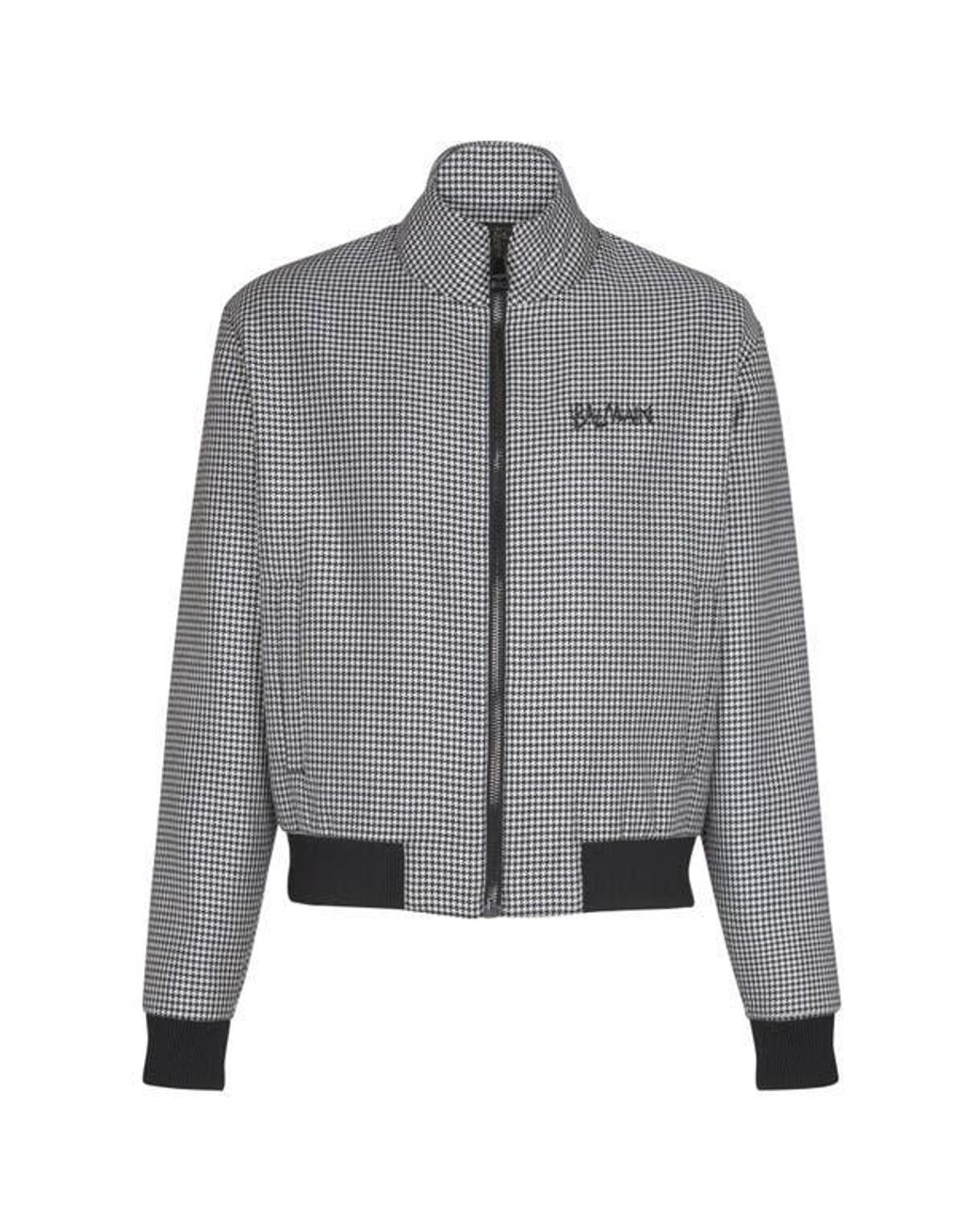 Balmain Gray Houndstooth Wool Jacket for men