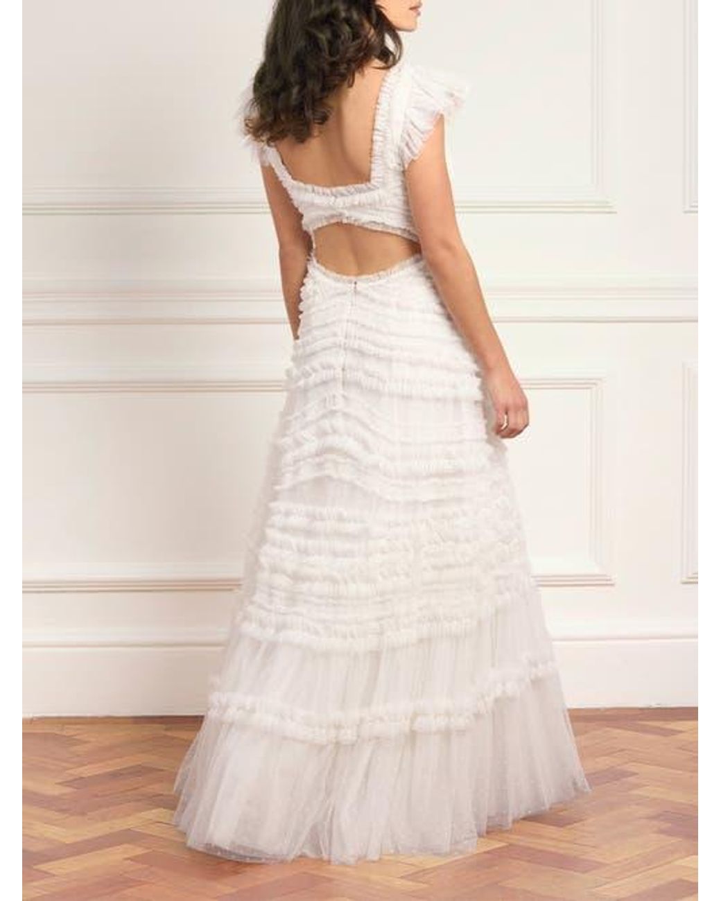 Needle & Thread Natural Amara Backless Gown