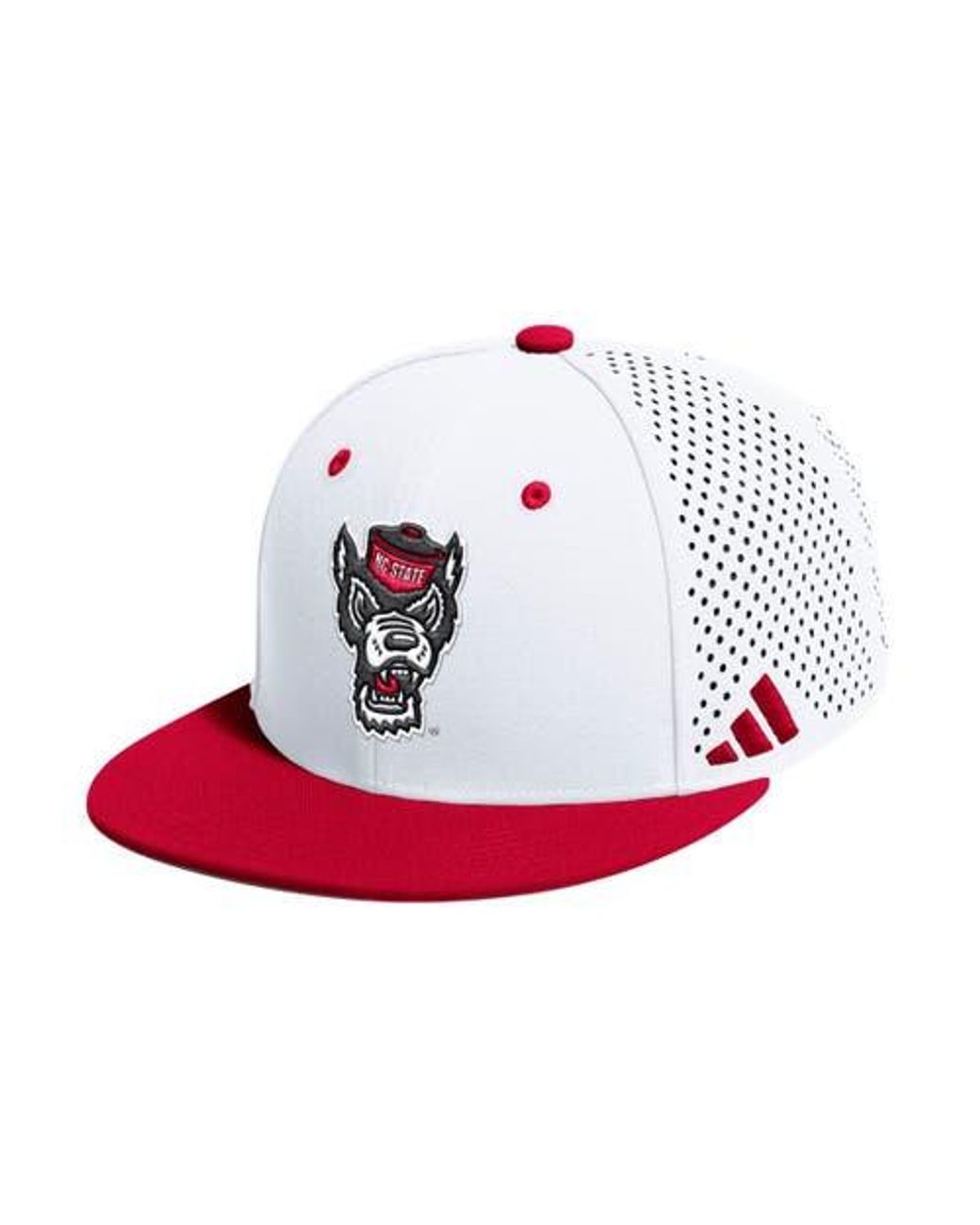 Adidas White Nc State Wolfpack On-Field Fitted Baseball Hat for men